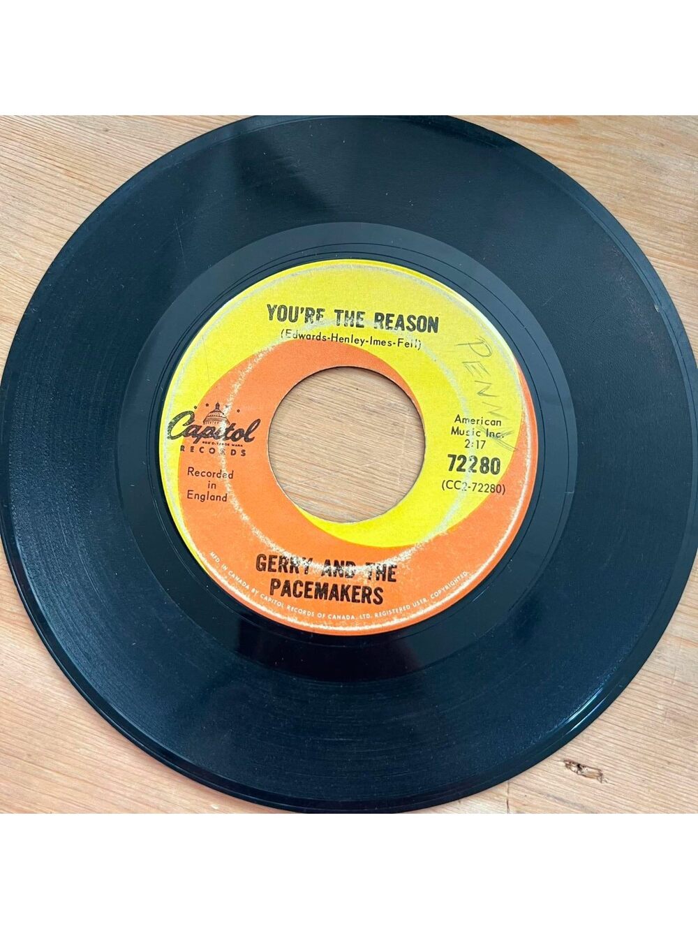 Gerry and The Pacemakers-You're the Reason/Give allyour Love to Me 45rpm VG+ R08